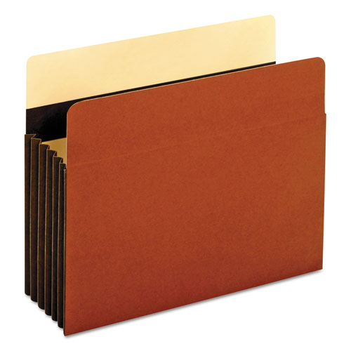 Heavy-duty File Pockets, 5.25" Expansion, Letter Size, Redrope, 10-box