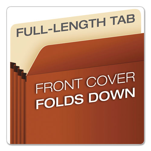 Earthwise By Pendaflex 100% Recycled File Pockets, 5.25" Expansion, Letter Size, Red Fiber