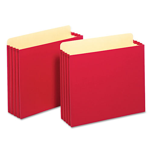 File Cabinet Pockets, 3.5" Expansion, Letter Size, Red, 10-box