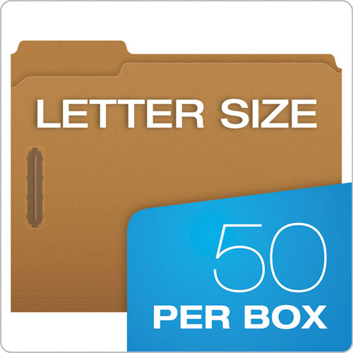 Kraft Folders With Two Fasteners, 1-3-cut Tabs, Letter Size, Kraft, 50-box