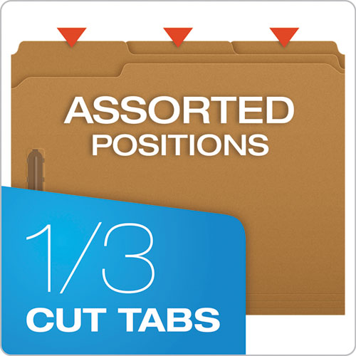 Kraft Folders With Two Fasteners, 1-3-cut Tabs, Letter Size, Kraft, 50-box