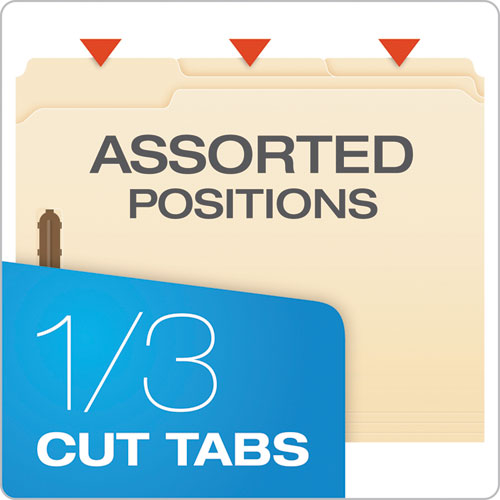 Manila Folders With Two Fasteners, 1-3-cut Tabs, Letter Size, 50-box