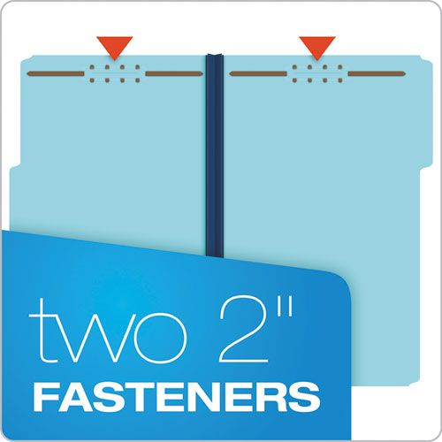 Heavy-duty Pressboard Folders W- Embossed Fasteners, Legal Size, Blue, 25-box