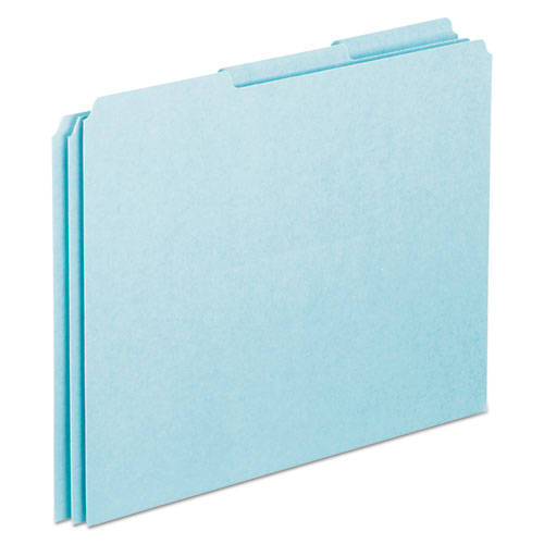 Blank Top Tab File Guides, 1-3-cut Top Tab, Blank, 8.5 X 11, Blue, 100-box