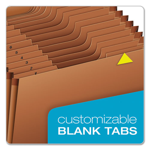 Heavy-duty Expanding File, 21 Sections, 1-3-cut Tab, Letter Size, Redrope