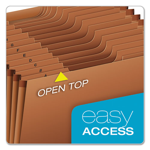 Heavy-duty Expanding File, 21 Sections, 1-3-cut Tab, Letter Size, Redrope