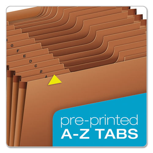 Heavy-duty Expanding File, 21 Sections, 1-3-cut Tab, Legal Size, Redrope