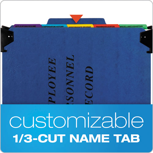 Hanging Style Personnel Folders, 1-3-cut Tabs, Center Position, Letter Size, Blue