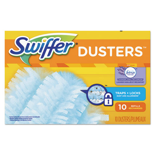 Dusters Starter Kit, Dust Lock Fiber, 6" Handle, Blue-yellow, 6-carton