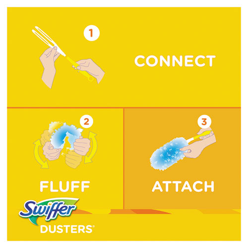 Dusters Starter Kit, Dust Lock Fiber, 6" Handle, Blue-yellow