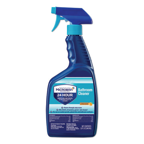24-hour Disinfectant Bathroom Cleaner, Citrus, 32 Oz Spray Bottle, 6-carton