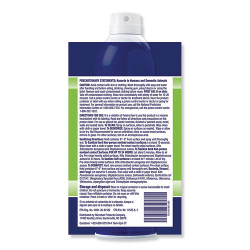 24-hour Disinfectant Sanitizing Spray, Citrus, 15 Oz, 6-carton