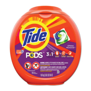 Detergent Pods, Spring Meadow Scent, 72 Pods-pack, 4 Packs-carton