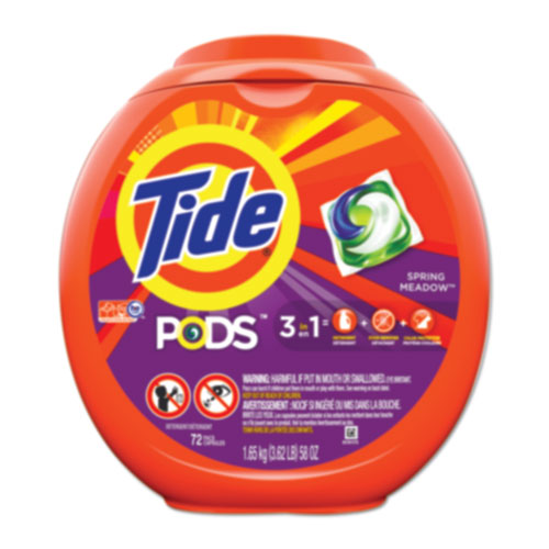 Detergent Pods, Spring Meadow Scent, 72 Pods-pack