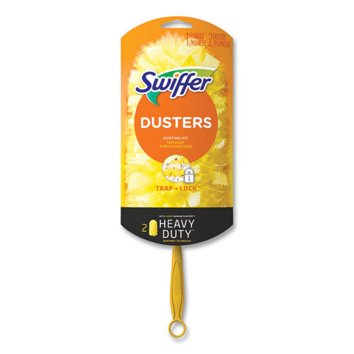 Heavy Duty Dusters Starter Kit, 6" Handle With Two Disposable Dusters, 4 Kits-carton