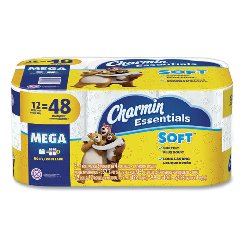 Essentials Soft Bathroom Tissue, Septic Safe, 2-ply, White, 4 X 3.92, 352 Sheets-roll, 12-pack