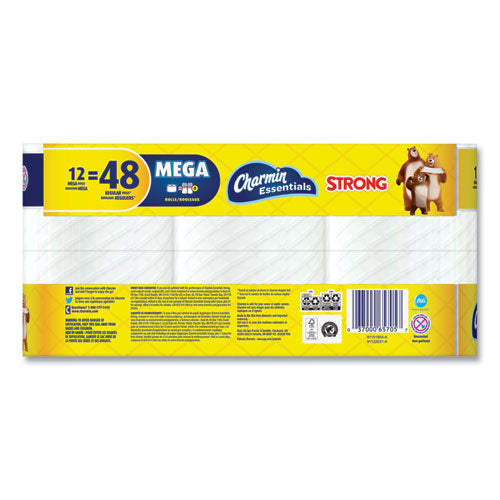 Essentials Strong Bathroom Tissue, Septic Safe, 1-ply, White, 4 X 3.92, 451-roll,12 Roll-pack