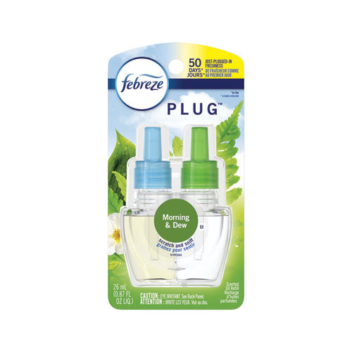 Plug Air Freshener Refills, Morning And Dew, Formerly Meadows And Rain, 0.87 Oz