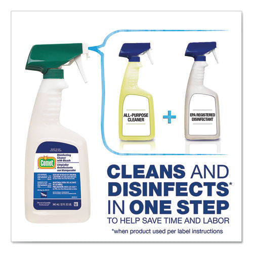 Disinfecting Cleaner With Bleach, 32 Oz, Plastic Spray Bottle, Fresh Scent