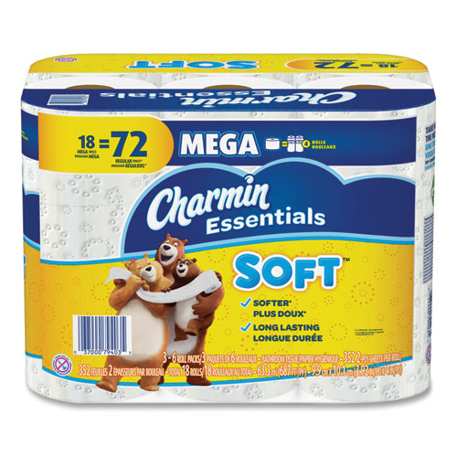Essentials Soft Bathroom Tissue, Septic Safe, 2-ply, White, 4 X 3.92, 352 Sheets-roll, 18-pack