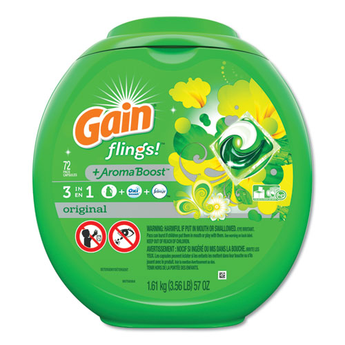 Flings Laundry Detergent Pods, Original Scent, 72-container