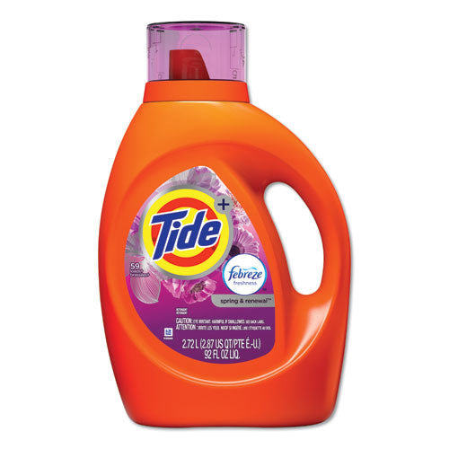 Plus Febreze Liquid Laundry Detergent, Spring & Renewal, 92oz Bottle, 4-carton