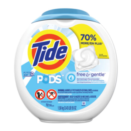 Free & Gentle Laundry Detergent, Pods, 72-pack, 4 Packs-carton