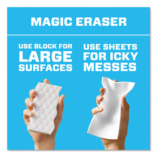 Magic Eraser Sheets, 3 1-2" X 5 4-5" X 0.03", White, 16-pack