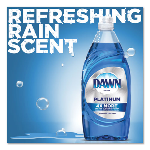 Ultra Platinum Dishwashing Liquid, Refreshing Rain, 34 Oz Bottle, 8-carton