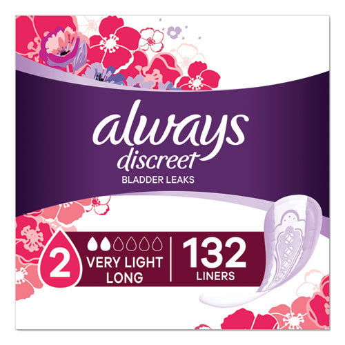 Discreet Incontinence Liners, Very Light, Long, 44-pack