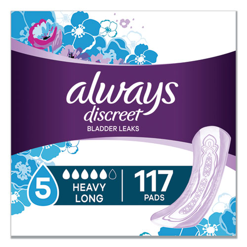 Discreet Sensitive Bladder Protection Pads, Heavy, Long, 39-pack