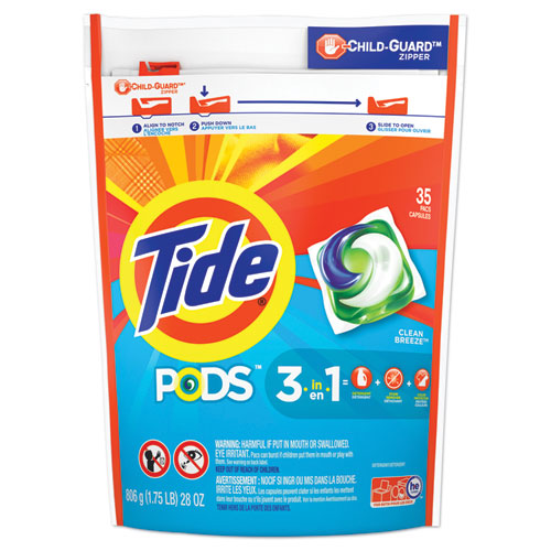 Pods, Laundry Detergent, Clean Breeze, 35-pack