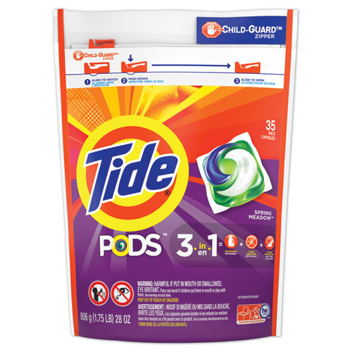 Pods, Laundry Detergent, Spring Meadow, 35-pack