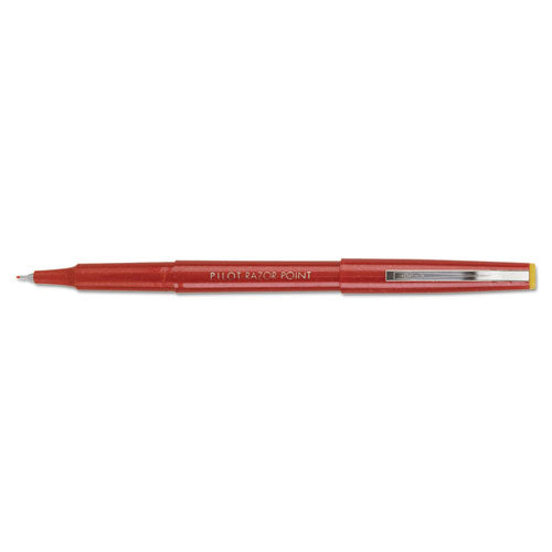 Razor Point Stick Porous Point Marker Pen, 0.3mm, Red Ink-barrel, Dozen
