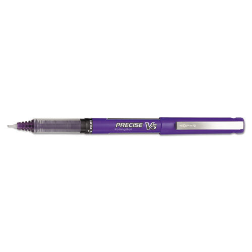 Precise V5 Stick Roller Ball Pen, 0.5mm, Purple Ink-barrel, Dozen