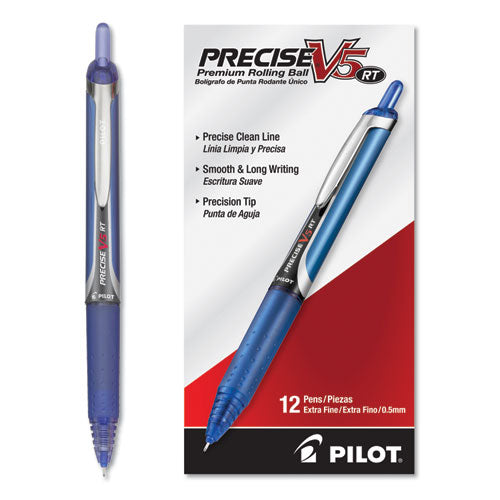 Precise V5rt Retractable Roller Ball Pen, 0.5mm, Purple Ink-barrel