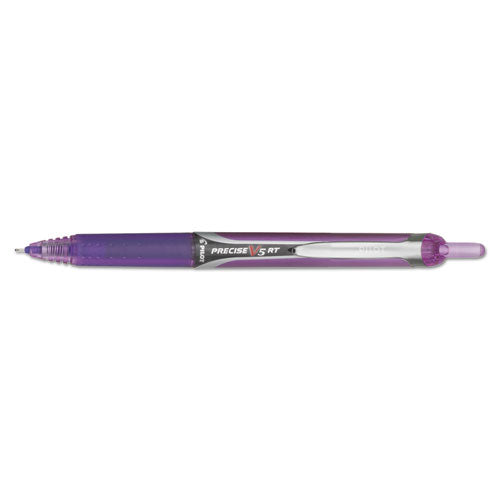 Precise V5rt Retractable Roller Ball Pen, 0.5mm, Purple Ink-barrel
