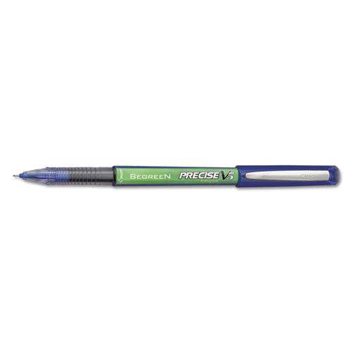 Precise V5 Begreen Stick Roller Ball Pen, 0.5mm, Blue Ink-barrel, Dozen