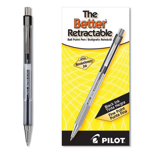 Better Retractable Ballpoint Pen, Fine 0.7mm, Red Ink, Translucent Red Barrel, Dozen