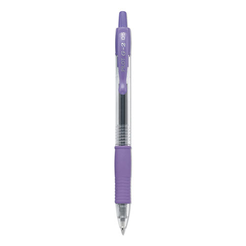 G2 Premium Retractable Gel Pen, 0.5 Mm, Purple Ink, Smoke Barrel, Dozen