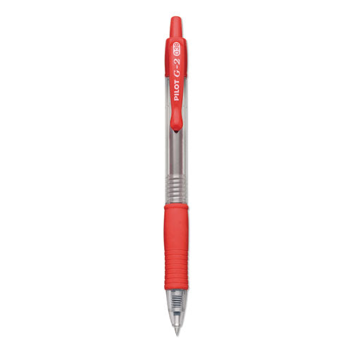G2 Premium Retractable Gel Pen, Ultra-fine 0.38 Mm, Red Ink, Clear-red Barrel