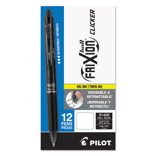 Frixion Clicker Erasable Retractable Gel Pen, 0.7 Mm, Black Ink-barrel