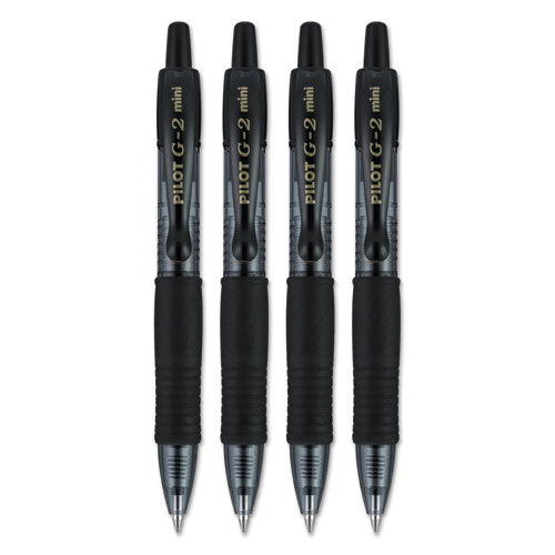 G2 Mini Retractable Gel Pen, Fine 0.7mm, Black Ink-barrel, 4-pack