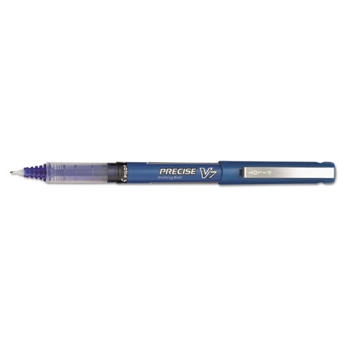 Precise V7 Stick Roller Ball Pen, Fine 0.7mm, Blue Ink-barrel, Dozen