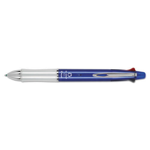 Dr. Grip 4 + 1 Retractable Ballpoint Pen-pencil, Black-blue-green-red Ink, Blue Barrel