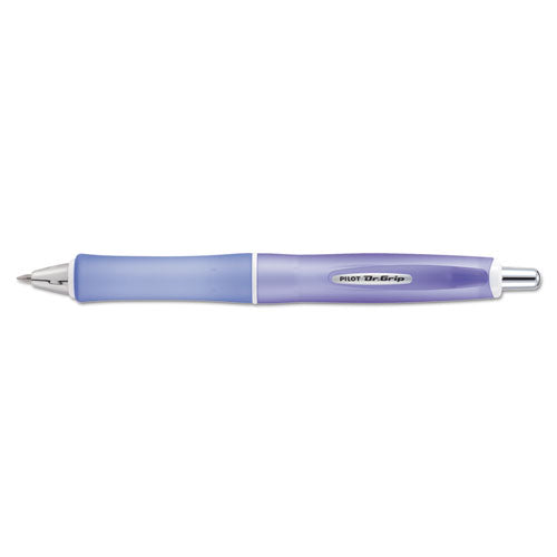 Dr. Grip Frosted Retractable Ballpoint Pen, 1mm, Black Ink, Purple Barrel