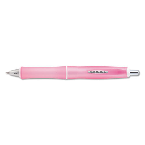 Dr. Grip Frosted Retractable Ballpoint Pen, 1mm, Black Ink, Pink Barrel