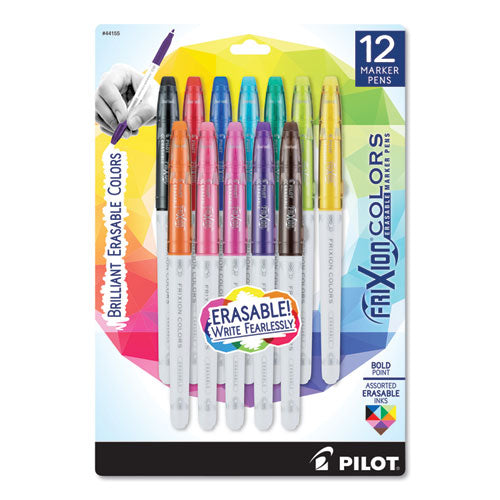Frixion Colors Erasable Stick Marker Pen, 2.5 Mm, Black Ink, White Barrel
