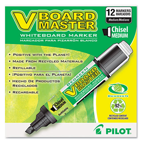 Begreen V Board Master Dry Erase Marker, Medium Chisel Tip, Black