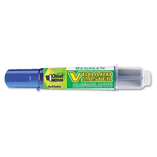 Begreen V Board Master Dry Erase Marker, Medium Chisel Tip, Blue